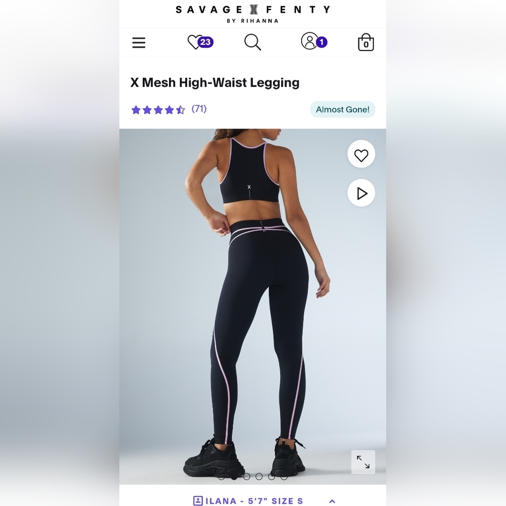 Savage X Fenty by Rihanna.    X Mesh High-Waist Legging